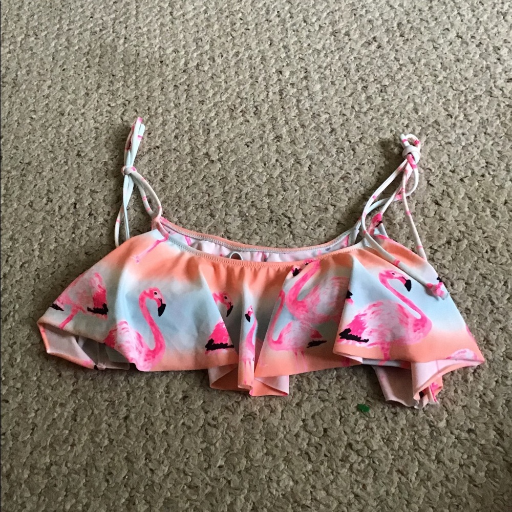 PINK VICTORIAS SECRET FLAMINGO SWIM TOP SZ M EUC